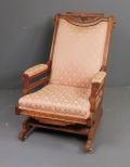 Walnut Victorian Ladies Rocker Description