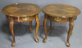 Contemporary Round End Tables with Queen Anne Legs Description