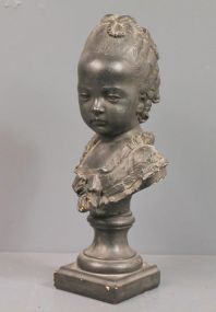 Black Resin Bust of Lady Description