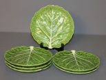 Set of Six Lettuce Shaped Dishes Description