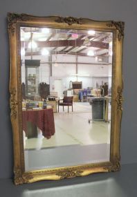 Vintage Gold Mirror with Beveled Glass Description