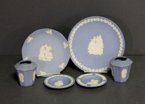 Six Pieces of Blue Wedgewood Description