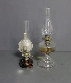 Two Vintage Oil Lamps Description