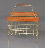 Vintage Brass Record or Magazine Rack