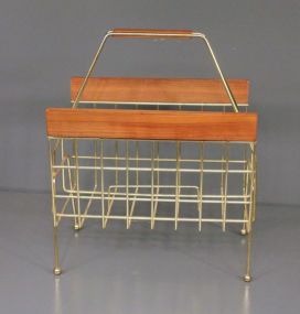 Vintage Brass Record or Magazine Rack