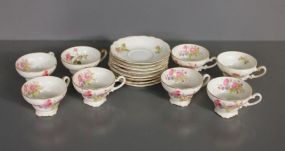 Eight Porcelain Cups and Saucers