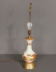 Porcelain Parlor Lamp with Gold Fruit Decoration