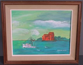 Acrylic Painting of Fishing Boat