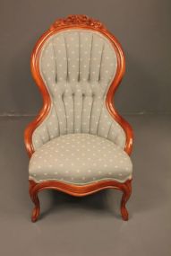 Walnut Reproduction Lady's Parlor Chair