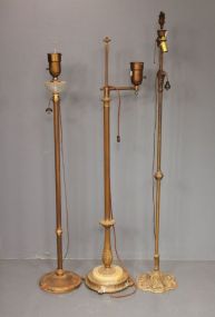 Three Vintage Floor Lamps