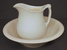Vintage White Bowl and Pitcher