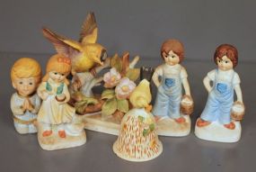 Group of Six Vintage Porcelain Figurines