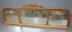 1920's Gold Divided Etched Mirror