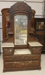 Victorian Marble Top Drop Center Dresser
