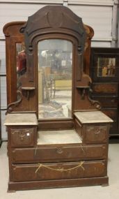 Victorian Marble Top Drop Center Dresser