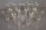 Set of Eleven Elegant Glass Wine Glasses