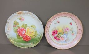 Two Large Hand Painted Porcelain Plates
