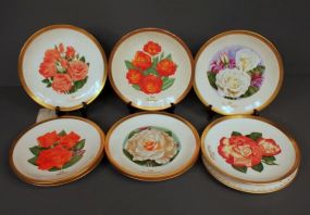 Set of Ten 1977 All American Rose Plate Collection