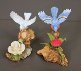 Heritage House Porcelain Figurine of Bluebird along with Heritage House Springtime Dove