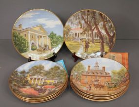 Set of Eleven Southern Landmark Commemorative Plates