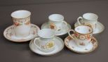 Five Demitasse Cups and Saucers