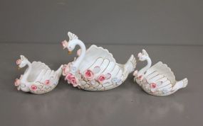 Three Porcelain Swans