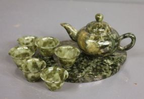 Miniature Jade Tea Set