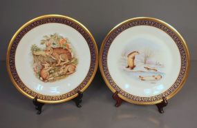 Two Lenox China 1977 Woodland Wildlife Plates