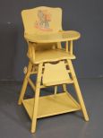 Vintage Painted Yellow High Chair