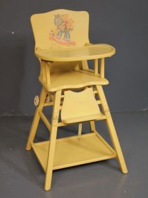 Vintage Painted Yellow High Chair