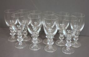 Set of Ten Walt Disney Company Glasses with Mickey and Miney Mouse Stems