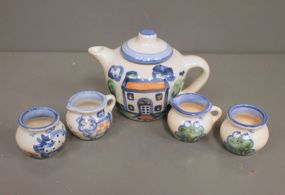 MA Hadley Covered Teapot along with Two Creamers and Two Sugars