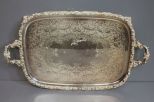 Wilcock Footed Silverplate Serving Tray with Two Handles