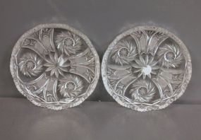 Two Cut Glass Dishes with Sawtooth Edges