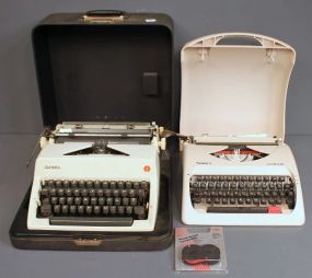 Two Vintage Olympia Typewriters in Original Case