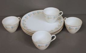 Four Vintage Sandwich Plates with Cups and Set of Six Shell Shaped Dishes with Dips