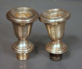 Two Silverplate Tops to Candlesticks