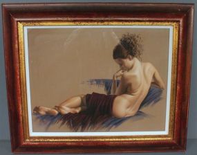 Beautiful Detailed Pastel of Young Lady Entitled 