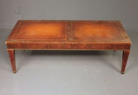 1960's Leather Top Coffee Table