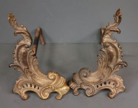 Pair of French Bronze Louis XVI Style Chenets