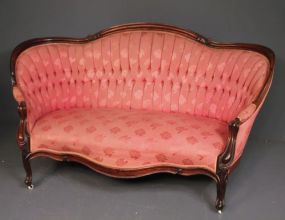 Victorian Rosewood Finger Mold Sofa and Side Chair