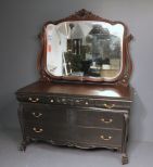 20th Century Mahogany Empire Dresser with Mirror