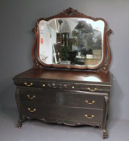 20th Century Mahogany Empire Dresser with Mirror