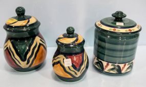 Three Gail Pittman Covered Jars