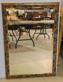 Beveled Mirror with Floral Border
