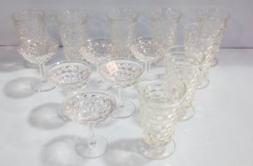 Eight Water Glasses & Six Sherbet Glasses
