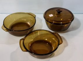 Three Oven Proof Glass Bowls
