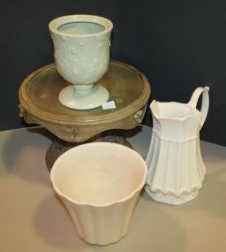 Resin Cake Stand, Vases, and Pitcher Resin Cake Stand, Vases, and Pitcher