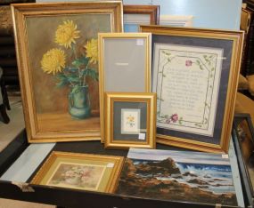 Group of Art includes paintings, prints, and frames.
