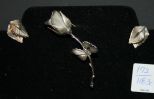 Giovanri Christmas Rose Pin and Earrings Pin and Earrings